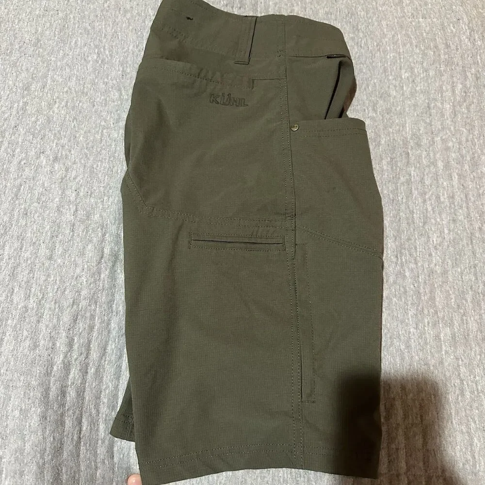 Kuhl Women’s 30 Green Cargo Shorts Zip Pockets Outdoor Casual Hiking Quick Dry - Picture 7 of 13